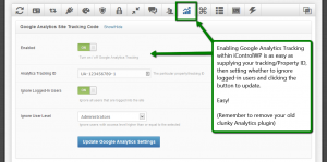 iControlWP: Enable Google Analytics Tracking