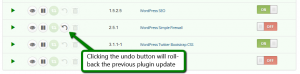 iControlWP WordPress Plugin Update Undo Feature